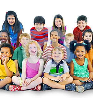 Ethnicity Diversity Gorup of Kids Friendship Cheerful Concept