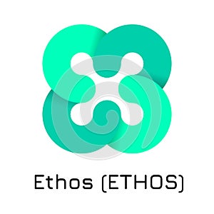 Ethos ETHOS. Vector illustration crypto coin ic