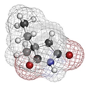 Ethosuximide anticonvulsant drug molecule. Used in treatment of absence seizures photo