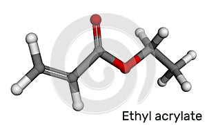 Ethyl acrylate molecule. Molecular model