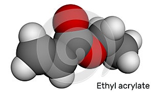 Ethyl acrylate molecule. Molecular model