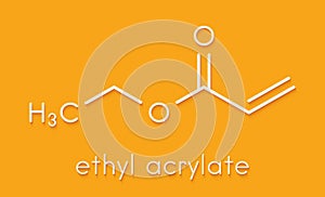 Ethyl acrylate molecule. Skeletal formula.