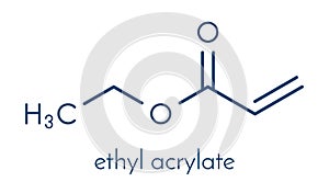 Ethyl acrylate molecule. Skeletal formula.