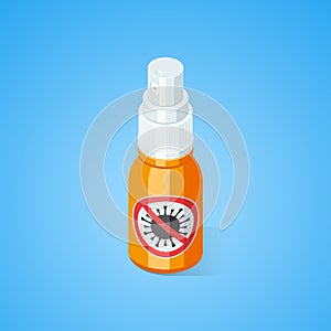 Ethyl Antibacterial and antiviral Spray For Hands. Isometric vector illustration