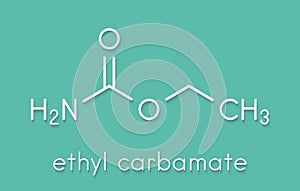 Ethyl carbamate carcinogenic molecule. Present in fermented food and beverages and especially in distilled beverages. Skeletal. photo