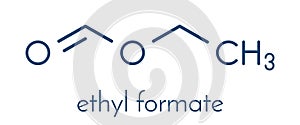 Ethyl formate ethyl methanoate molecule. Skeletal formula.