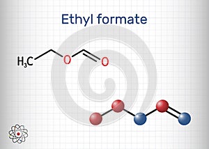 Ethyl formate, ethylformate, ethyl methanoate, formic ether molecule. It is formate ester derived from formic acid and ethanol..