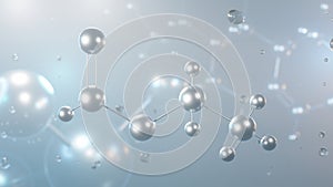 ethyl formate molecular structure, 3d model molecule, ester, structural chemical formula view from a microscope