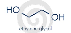 Ethylene glycol car antifreeze and polyester building block molecule. Skeletal formula.