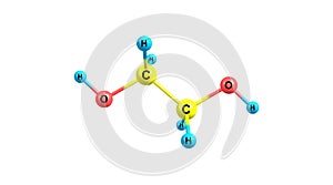 Ethylene glycol molecular structure isolated on white