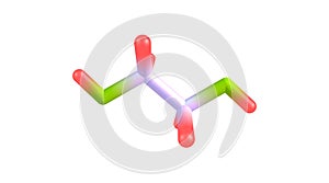 Ethylene glycol molecular structure isolated on white
