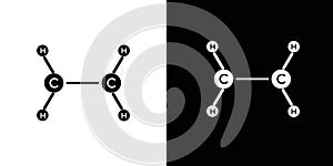 Ethylene molecule icon Isolated flat vector in outline