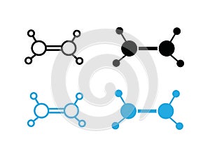 Ethylene molecule icon vector