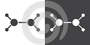 Ethylene molecule icon Thin line illustration set