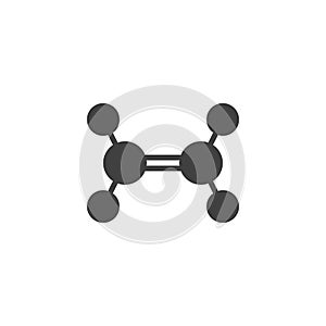 Ethylene molecule structure vector icon