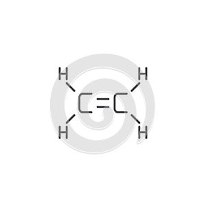 Ethylene molecule structure vector icon symbol isoalted on white background