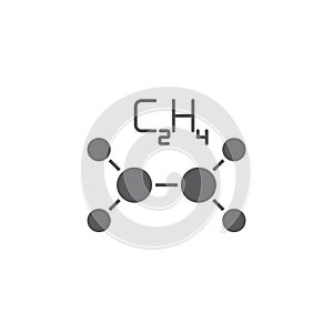 Ethylene molecule structure vector icon symbol isoalted on white background