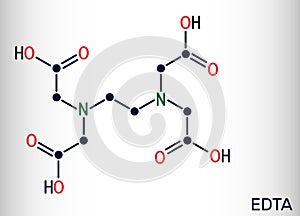 Ethylenediaminetetraacetic acid, edetic acid, EDTA molecule. It is a lead chelator and anti-coagulant. Skeletal chemical formula
