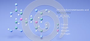 ethylenediaminetetraacetic acid molecule, molecular structures, edta, 3d model, Structural Chemical Formula and Atoms with Color