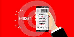 Eticket in smartphone illustration