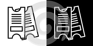 Eticket thin line vector icon set