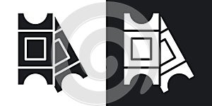 Eticket thin line vector icon set