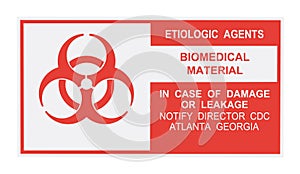 Etiologic Agents Warning Label