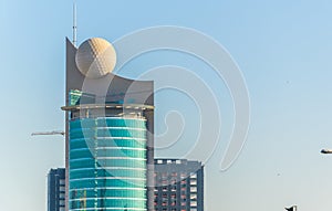 Etisalat headquarters skyscraper in Abu Dhabi, UAE...IMAGE