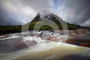 Etive mohr river at Glencoe Valley Scotland, UK