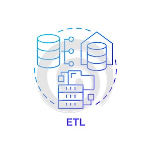 ETL blue gradient concept icon
