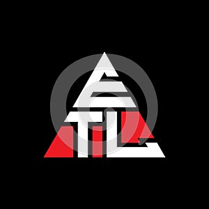 ETL triangle letter logo design with triangle shape. ETL triangle logo design monogram. ETL triangle vector logo template with red photo