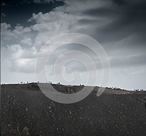 Etna, in Sicilian Muncibbe, is a complex stratovolcano of Sicily that originated in the Quaternary, photo