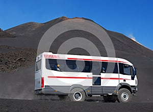 Etna touristic bus, Sicily, Italy