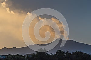 Etna volcano, Sicily, Sunset panorama