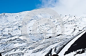 Etna volcano. ski resort