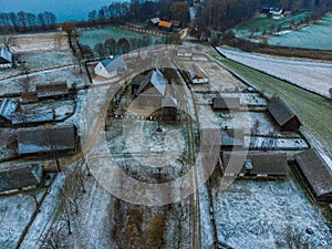 Etnographic Park in Dziekanowice village from above