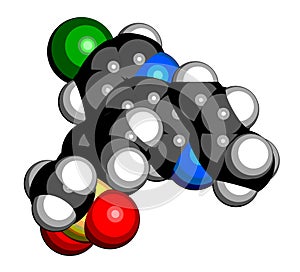 Etoricoxib drug molecule. 3D rendering.