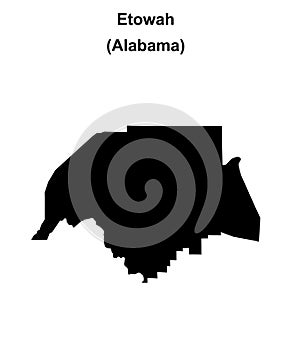 Etowah outline map photo