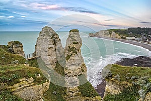 Etretat in Normandy, the famous cliffs