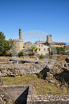 Etrurian ruins site in Volterra, Italy.