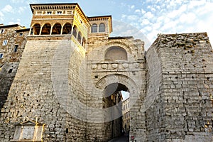 The Etruscan Arch or Arch of Augustus or Augustus Gate, Perugia, Umbria, Italy, Europe