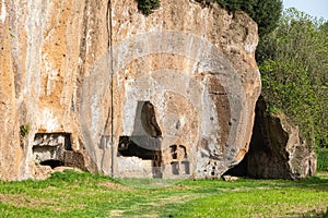 Etruscan catacombs in the ancient city of Sutri, Italy.