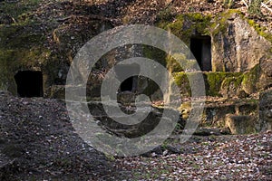 Etruscan Chamber tombs carved into the rock