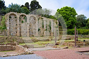 The Etruscan city of Populonia known for necropoleis, old ruins, castle and sea