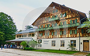 Schlosshotel Linderhof, a traditional upper-class hotel in the typical Bavarian half-timbered style