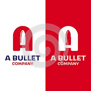 Etter Initial A with Bullet Projectile Logo Design Template