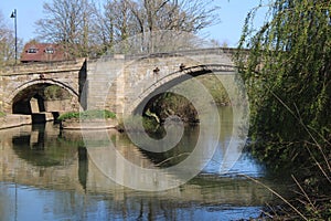 Etty`s Bridge spans the river Derwent
