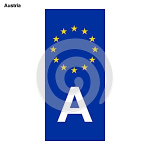 EU country identifier. blue band on license plates