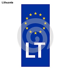 EU country identifier. blue band on license plates