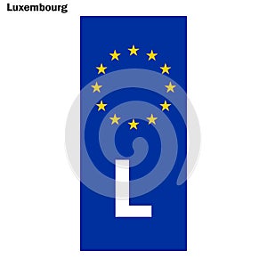 EU country identifier. blue band on license plates